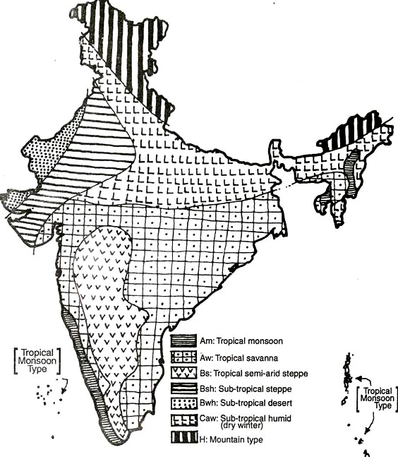 Trewartha Climate Classification India 